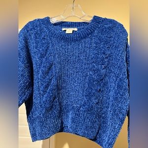 Luv Lane M Blue cable knit sweater